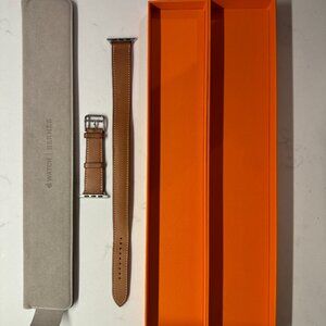 NEW (open box) 38mm Hermes Double Tour Watch Band for Apple Watch Tan / Brown